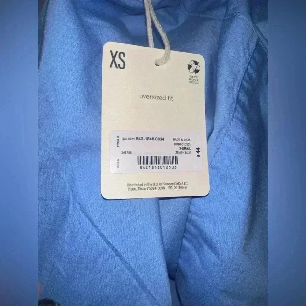 A.N.A oversized LS button up top - size XS blue - Picture 4 of 4